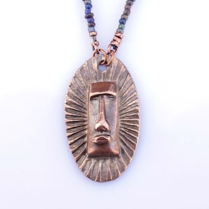 FRISKEY handmade Lampwork Glass Beads and Jewelry, Easter Island Necklace