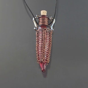 FRISKEY handmade Lampwork Glass Beads & Jewelry, Caged Vessel necklace