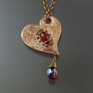 FRISKEY handgemachte Lampwork Glasperlen & Schmuck, Heilherz II Anhänger Halskette