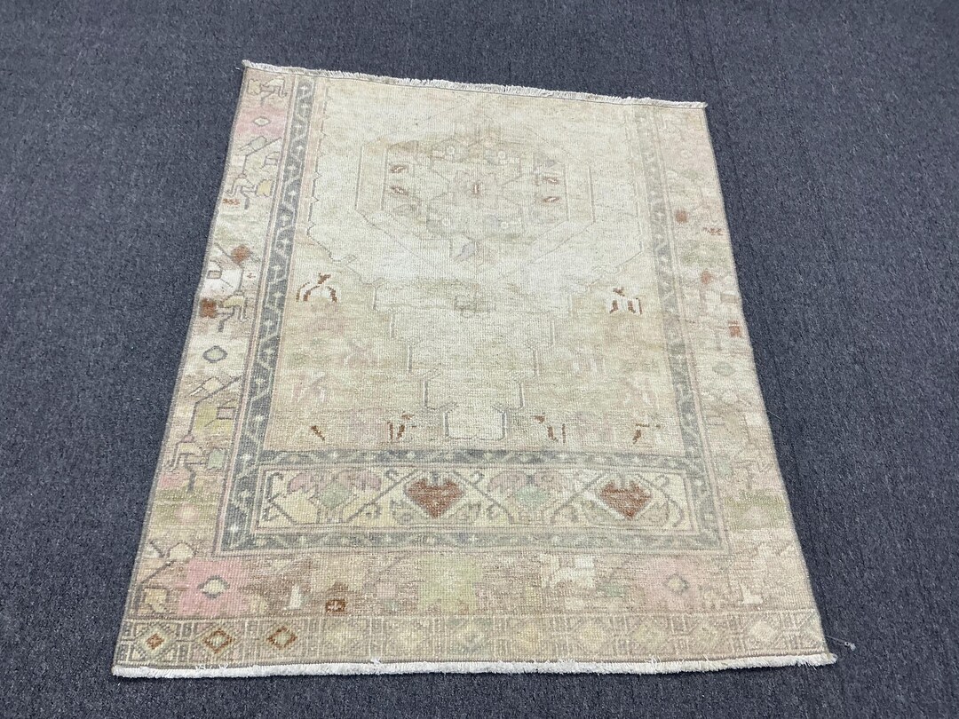 4x4 Small Rugs Vıntage Mini Size Handwoven Wool Rug Boho Home Decor ...