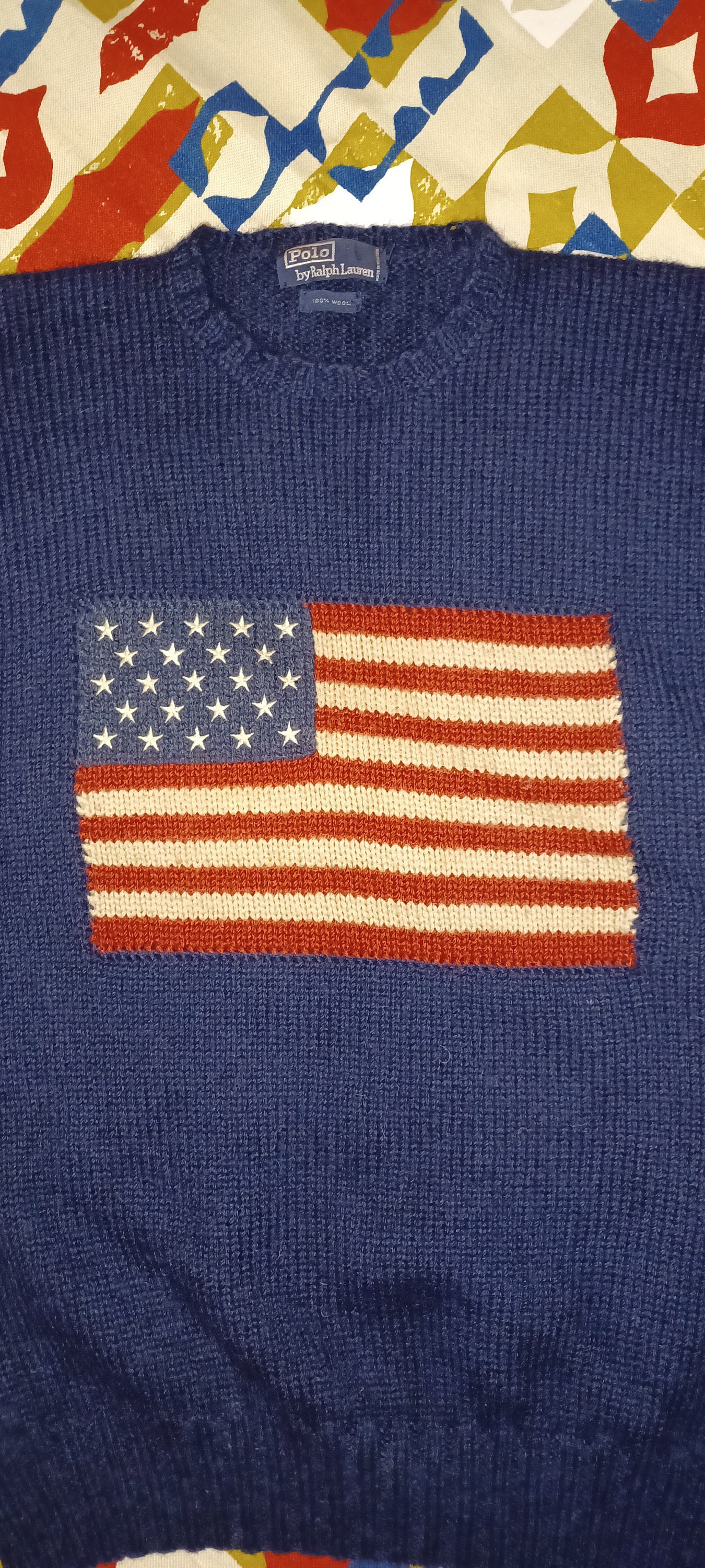 Vintage Ralph Lauren Polo Wool Flag XL Sweater - Etsy