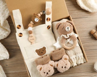 Caja de regalo personalizada para bebé, regalo de bienvenida para bebé, regalo neutro para baby shower, caja de regalo para recién nacido, regalo para sobrino/sobrina, caja de regalo para bebé niña/niño