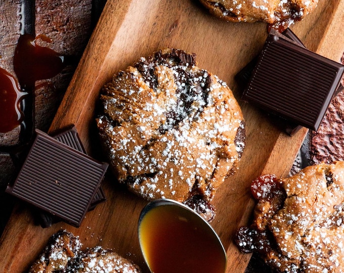 Belgian Chocolate Salted Caramel Cookies: Gourmet Homemade Cookie Gift Box