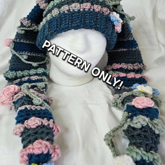 Floral Jester Hat Crochet Pattern - Etsy display picture 1
