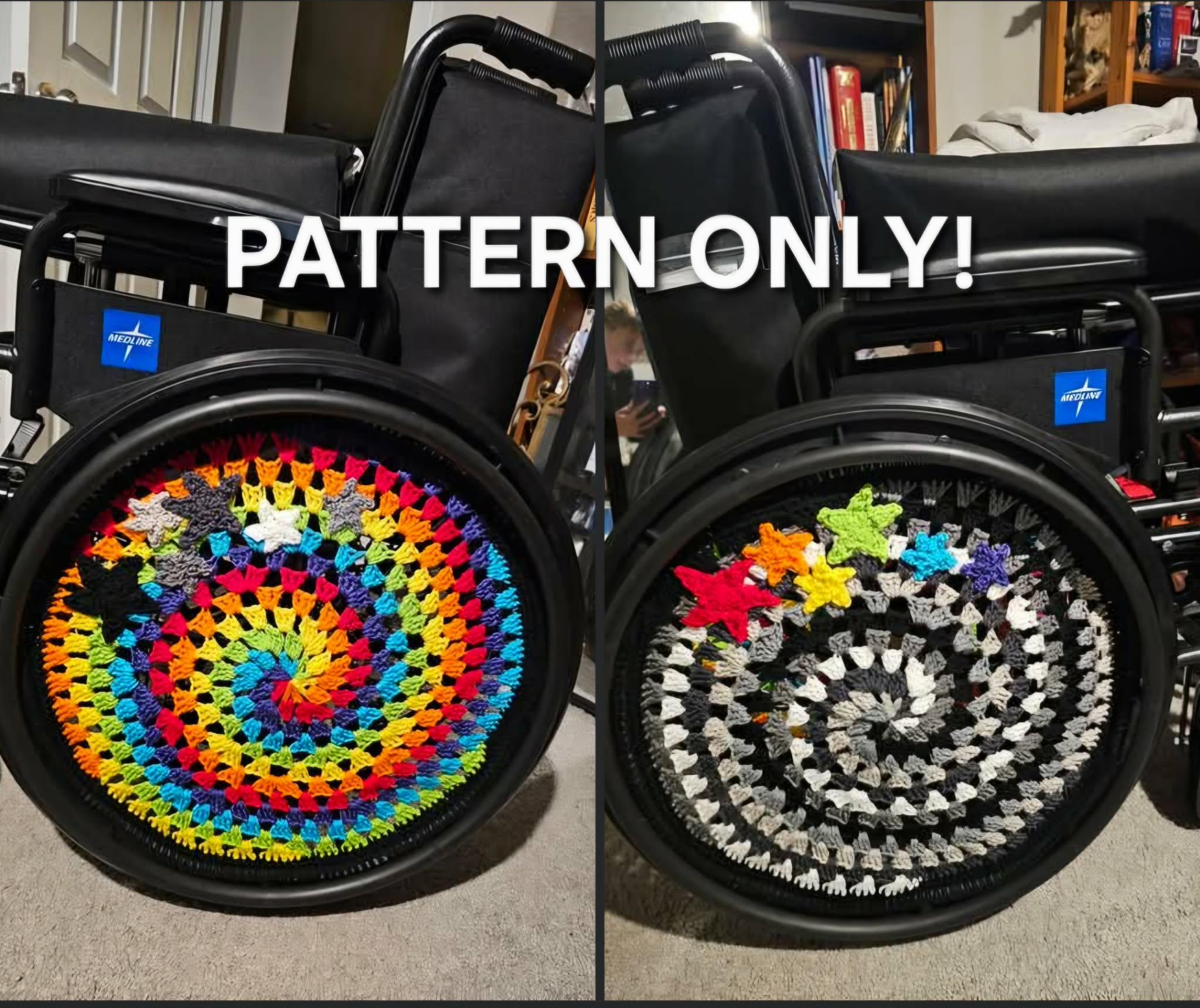 Six-Color Spiral Wheelchair Wheel Covers