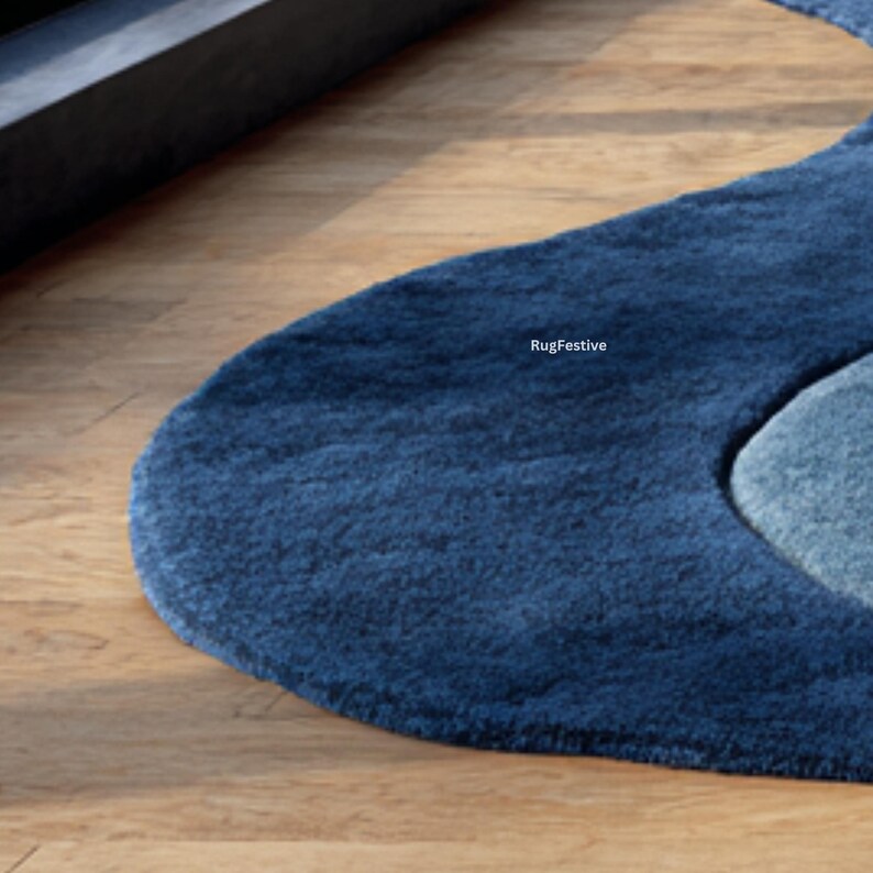 Blue Wave Rug | Ocean-inspired Hand Tufted Wool Carpet | Modern ...