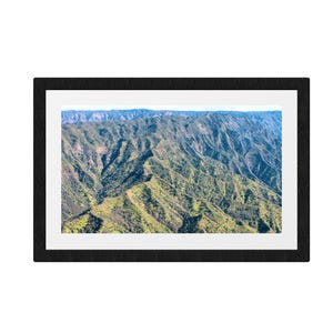 Waimea Canyon Aerial Photography, Hawaii Mountain Ridges Wall Art, Landscape Print
