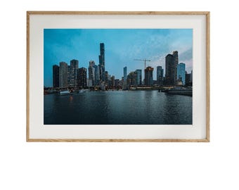 Chicago Skyline at Dusk: Cityscape Photography Print