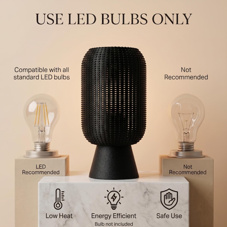 Schwarze perforierte Tischlampe, skulpturale Ambient Nachttischlampe, Schattenwerfen Schreibtischleuchte Bild 11
