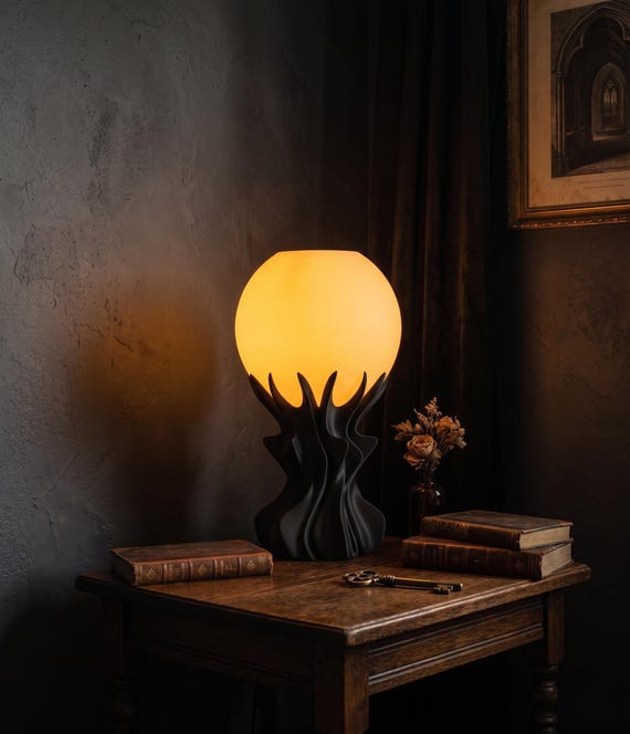 Sculptural Table Lamp, Organic Modern Bedside Lamp, Warm Ambient Mood Light, Home Decor Gift