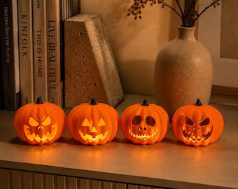 Pumpkin Tealight Holder: Jack O Lantern Halloween Decor