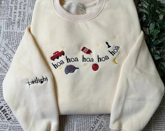 Hoa Hoa Hoa Saison besticktes T-Shirt, Forks Washington Stickerei Sweatshirt, gemütlicher Saison Hoodie