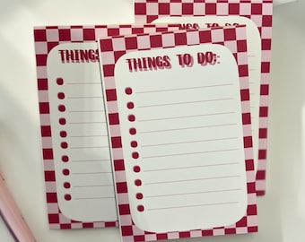 Pink Checkered Notepad