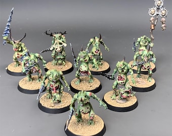 Warhammer AOS Daemons Of Nurgle Plaguebearers Pro Painted Tabletop Ten Miniatures Commission