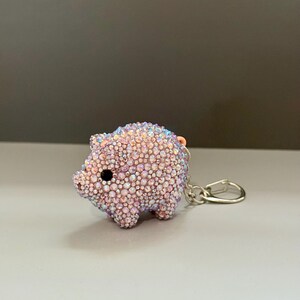 Rhinestone Pig Flashlight Keychain