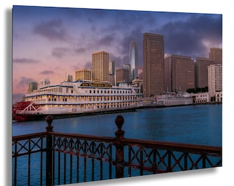 Impresión fotográfica de San Francisco Belle, paisaje urbano al atardecer, arte mural frente al mar