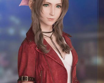 Chaqueta de ante roja de Final Fantasy 7 Rebirth hecha a mano, disfraz de Aerith Gainsborough.