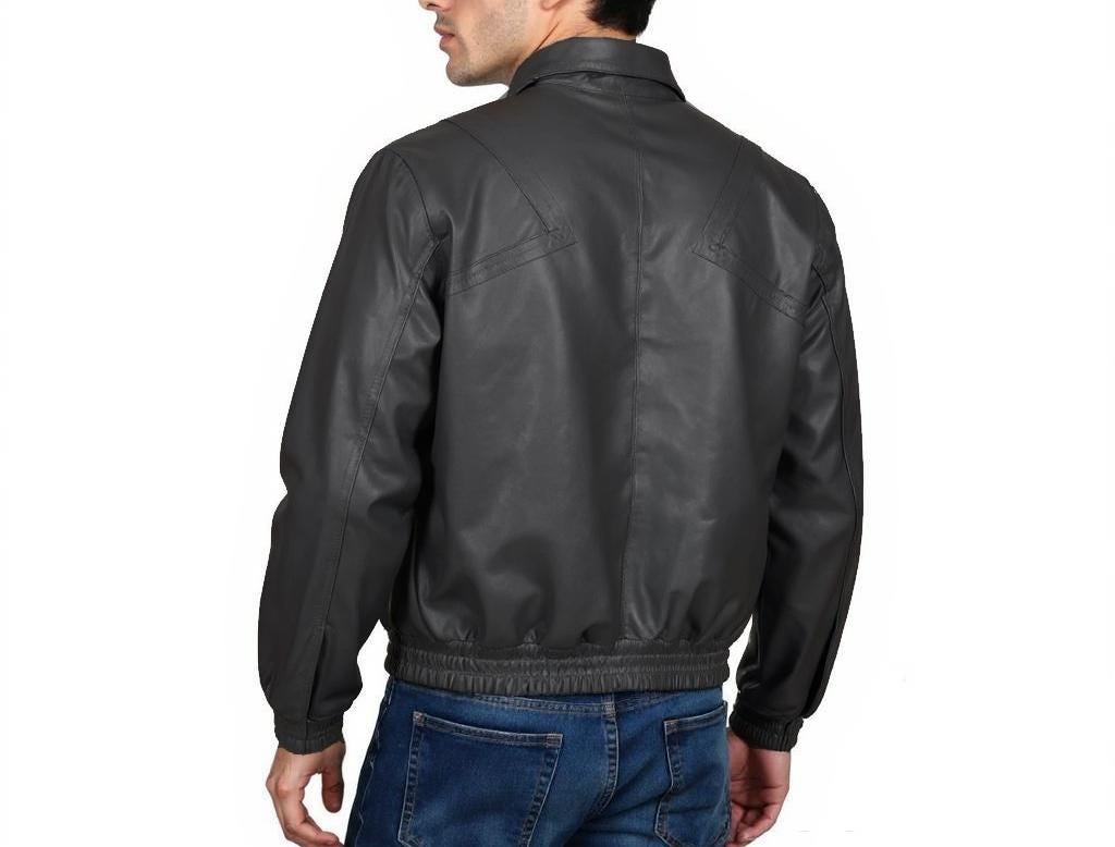 Vintage David Hasselhoff Knight Black Leather Bomber Jacket