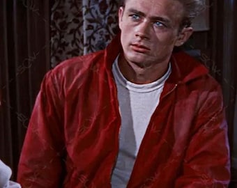 Handmade Rebel Without A Cause Jacket: James Dean Vintage Red Cotton Jacket