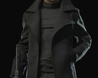 Chris Redfield Resident Evil Village Game Cosplay | Mens Black Wool Coat