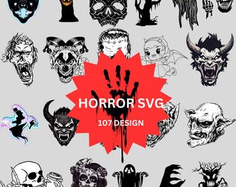 Halloween Horror SVG Bundle: Scary Movie Characters (Digital Files)