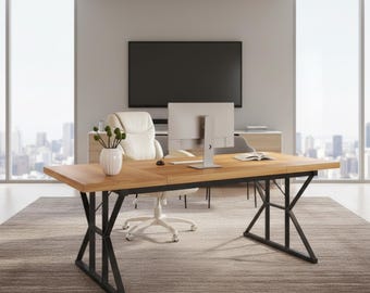 6FT Conference Table for 6, Rectangle Meeting Room Table, Executive Office Desk