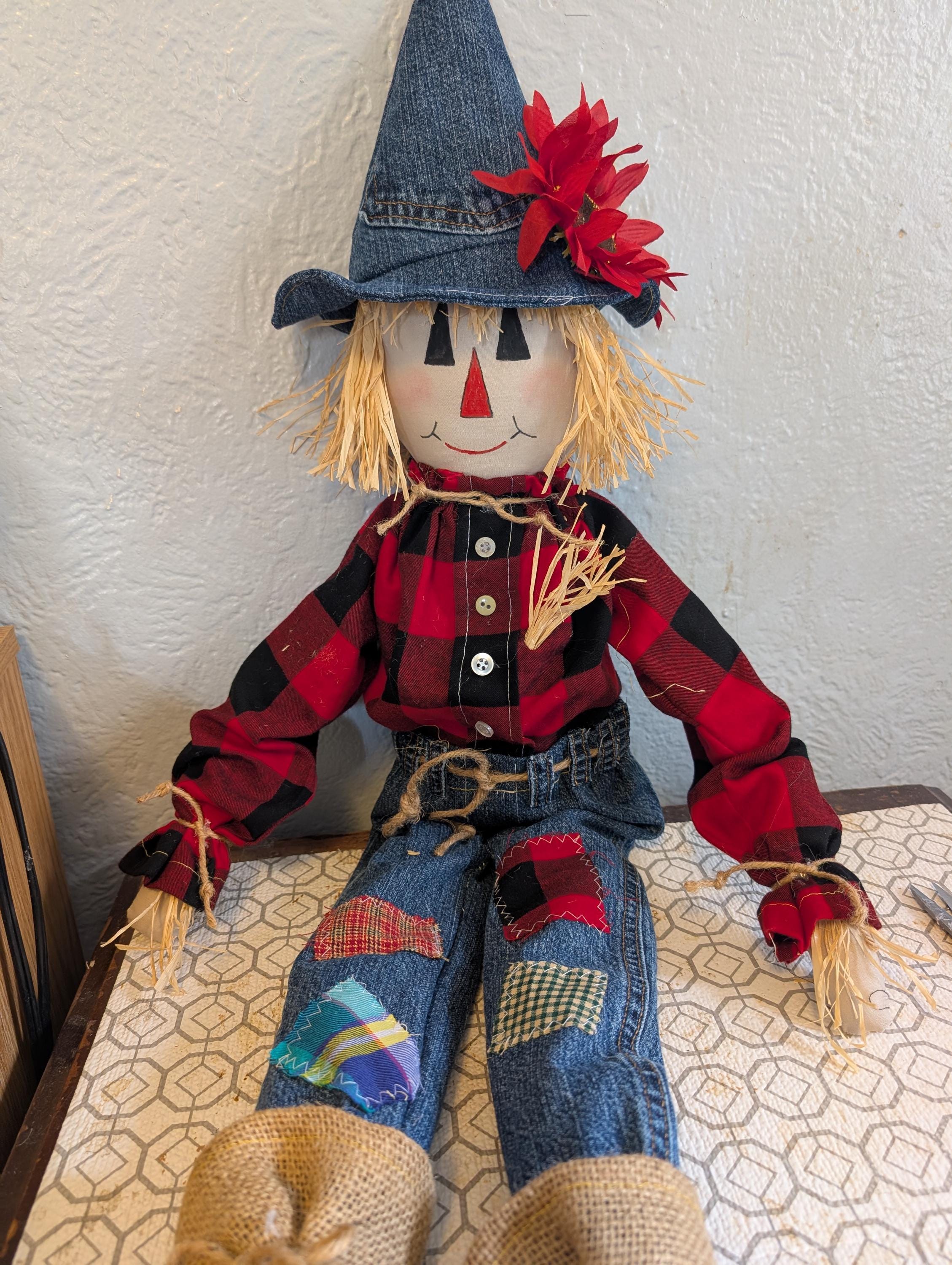 LARGE 36 In.scarecrow RAGDOLL, Handmade. Original, All Recycled