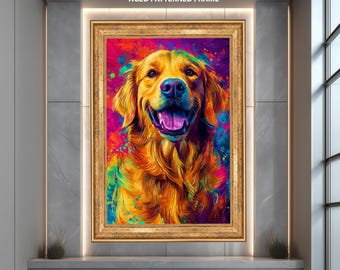 Colorful Dog Wall Art Print, Vibrant Pop Art Pet Portrait, Bright Modern Dog Poster for Animal Lovers, Pet Owners, or Bold Home Decor