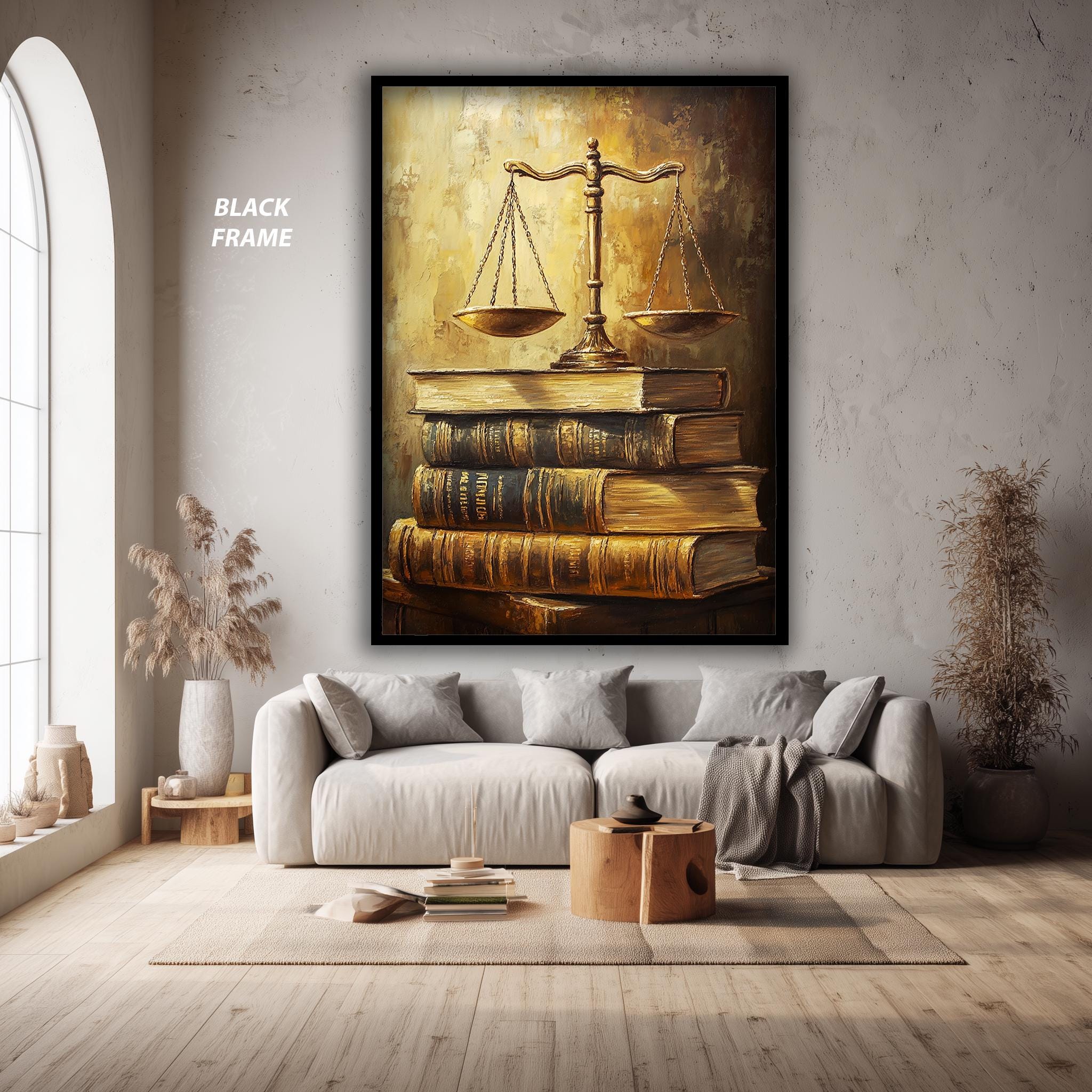 Justice Scales and Law Books Canvas Print, Classic Legal Wall Art ...