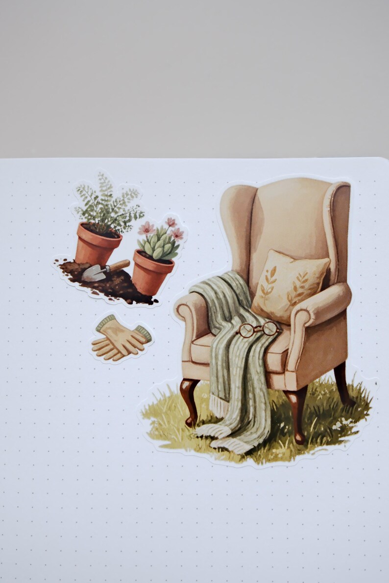 Cozy Garden A5 Sticker Sheet – Watercolor Cottagecore Planner Journal ...