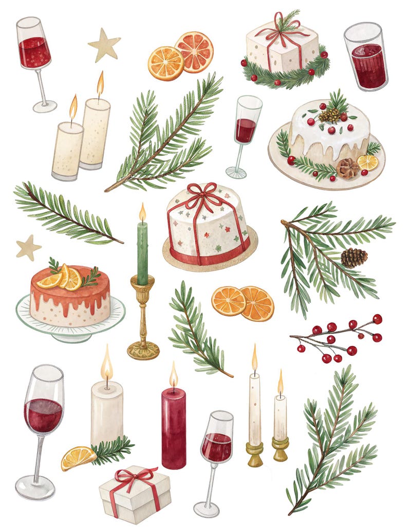 Christmas Dinner – 50 PNG Sticker Pack - Etsy