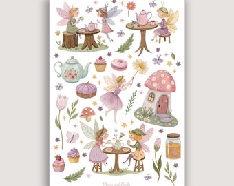 Fairy Cottage Stickers: A5 Cottagecore Journal Stickers