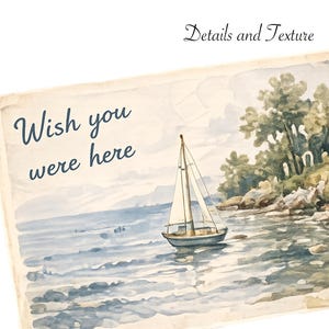 Watercolor seaside postcard sticker with soft vintage texture
Large summer reading sticker sheet with cottagecore and book lover elements