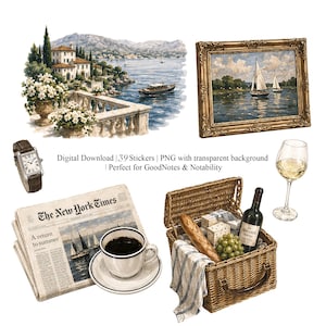 Quiet luxury digital stickers for GoodNotes and journaling
