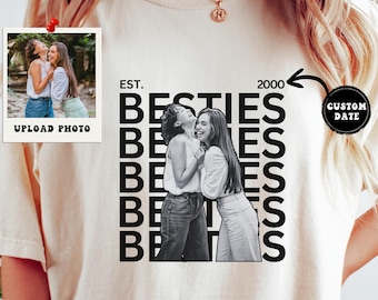Personalized Besties Photo T-Shirt | Comfort Colors Vintage Tee