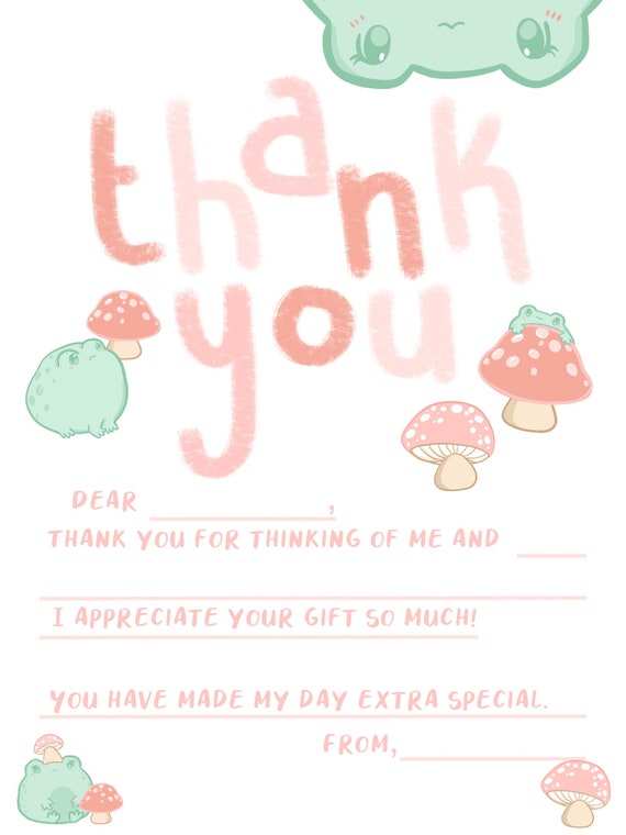 Thank You Cards Printable Stationary Notepads Memo Sheets - Etsy