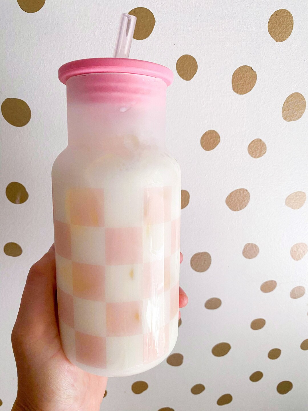 Checkers Glass, Iced Coffee Glass, Beer Glass, Iced Coffee, Sublimation