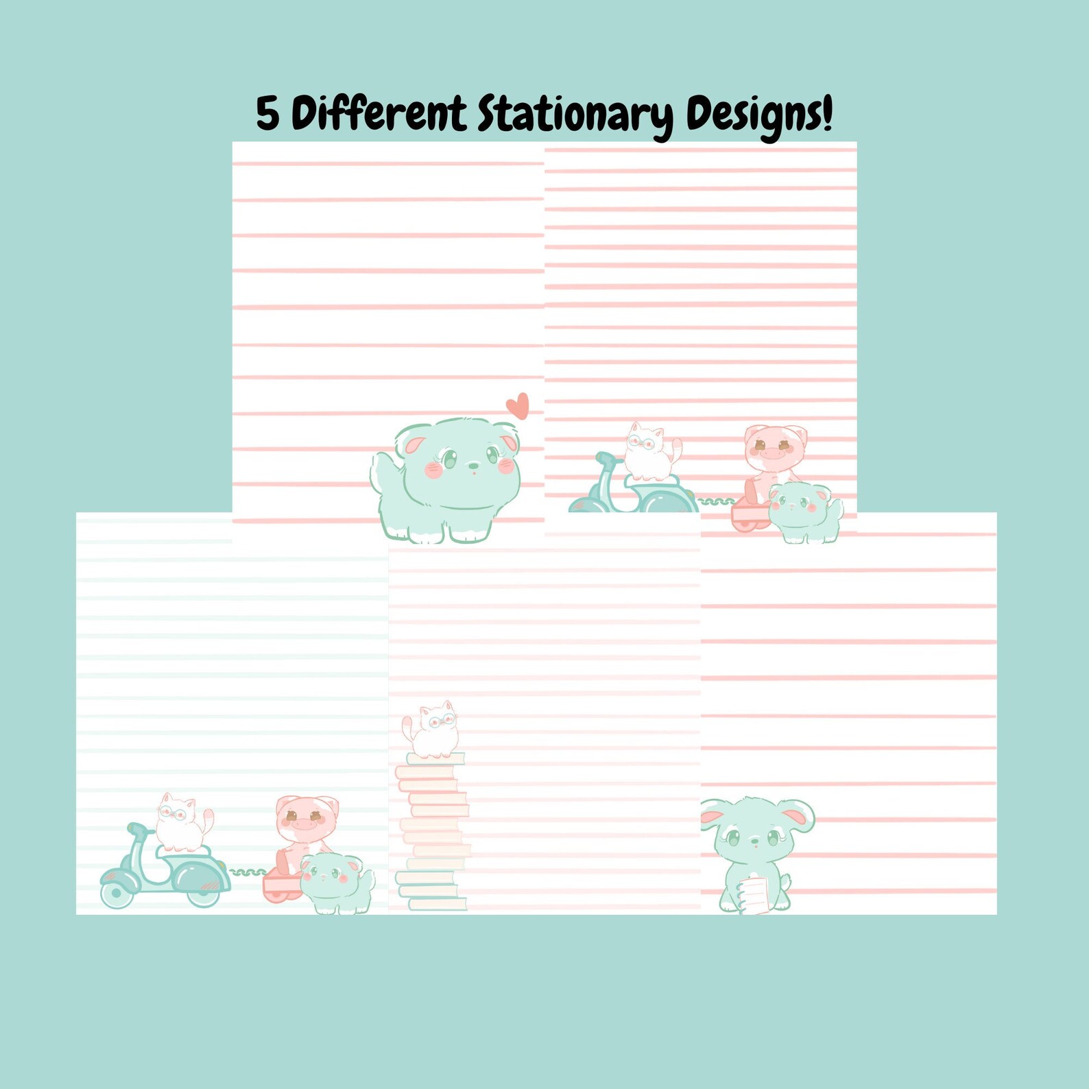 Printable Stationary Kids Stationary Set Notebook Pages - Etsy