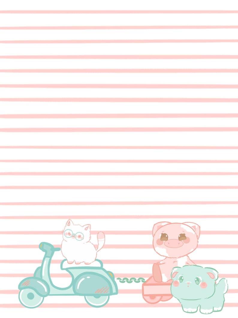 Printable Stationary, Kids Stationary Set, Notebook Pages, Notepad ...