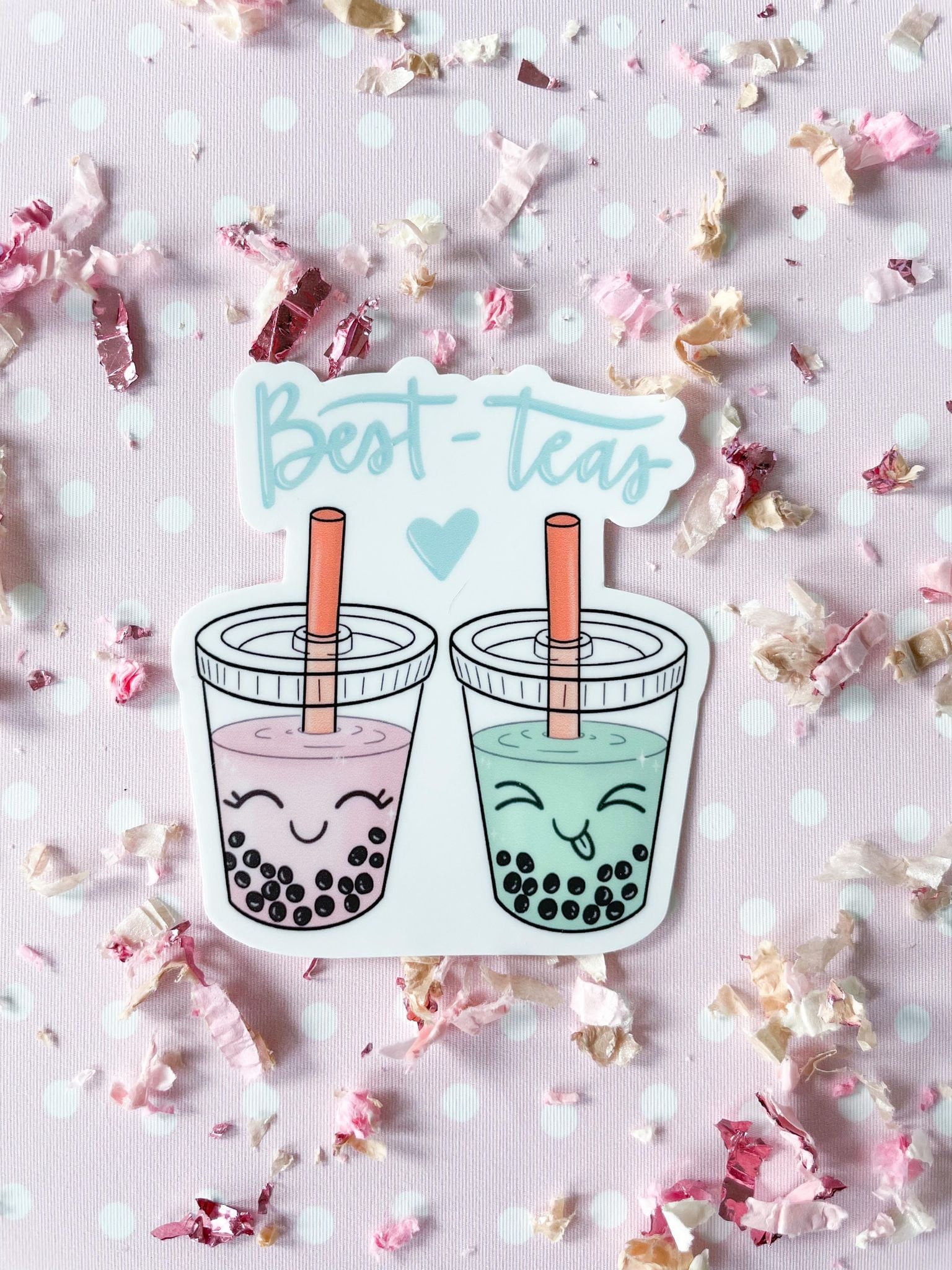 Boba Best Teas Vinyl Waterproof Sticker For Water Bottles, Tumblers