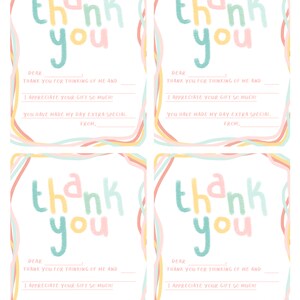 Thank You Cards Printable Stationary Notepads Memo Sheets - Etsy