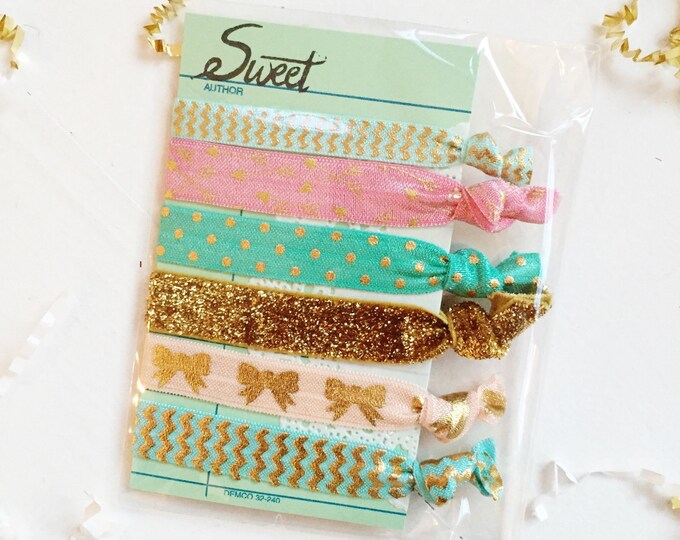 Live Sweet Decorative Elastic Hair Tie Gift Set of 6 Ponytail Etsy