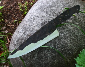 Hand Forged Chef Knife Blank – Knife Making Supplies (SK5 Japanese Carbon Steel, 59 HRC)