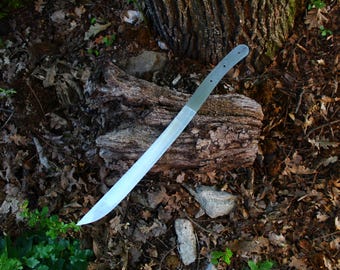 Machete Blank, Finished Edge Knife Blank, 52cm Bushcraft Blade Blank, Heavy Duty Full Grind Blade for DIY Knife Making