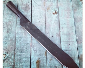 Hand Forged Machete – 4140 Steel Blade, Rustic Bushcraft Tool (50 cm)