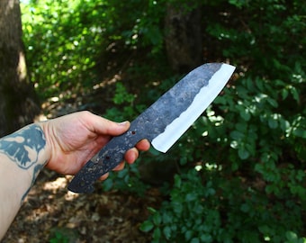 Hand Forged Santoku Chef Knife Blank - Knife Maker Supplies (SK5 Japanese High Carbon Steel, 59 HRC)