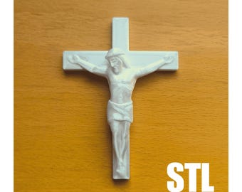 Jesus Christ Crucifix STL File | 3D Printable Religious Model | Christian Art | Catholic Cross | 3D Print Jesus Figure | 3D Model