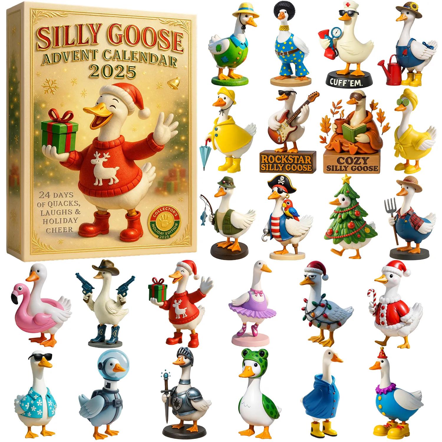 Discover Silly Goose Advent Calendar 2025, 24 Days of Quacks Laughs & Holiday Cheer Figurines, Funny Gift for Goose Lovers