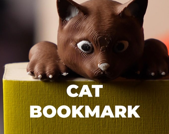 3D Printed Peeping Cat bookmark fun gift for readers and cat fans