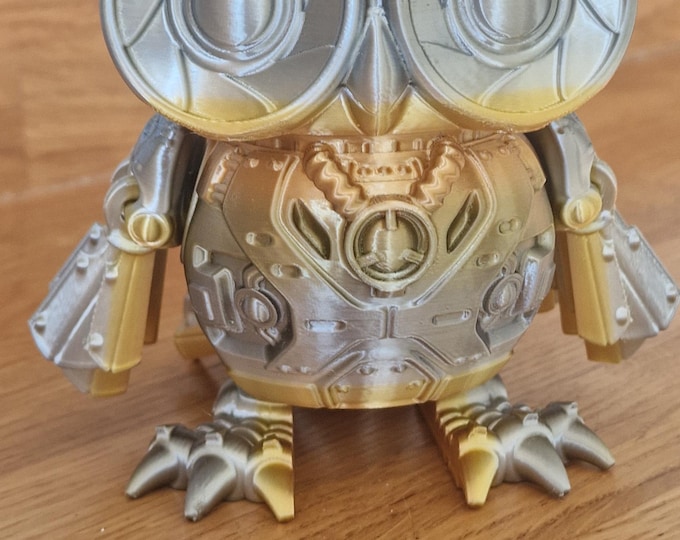 3d Printed Articulated Steampunk style Cyber Owl.